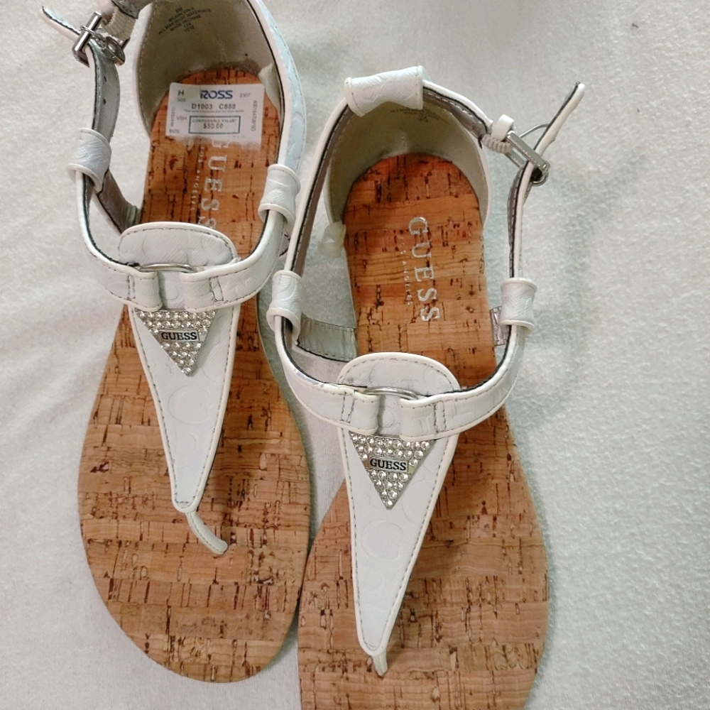 GUESS women's flat white sandals